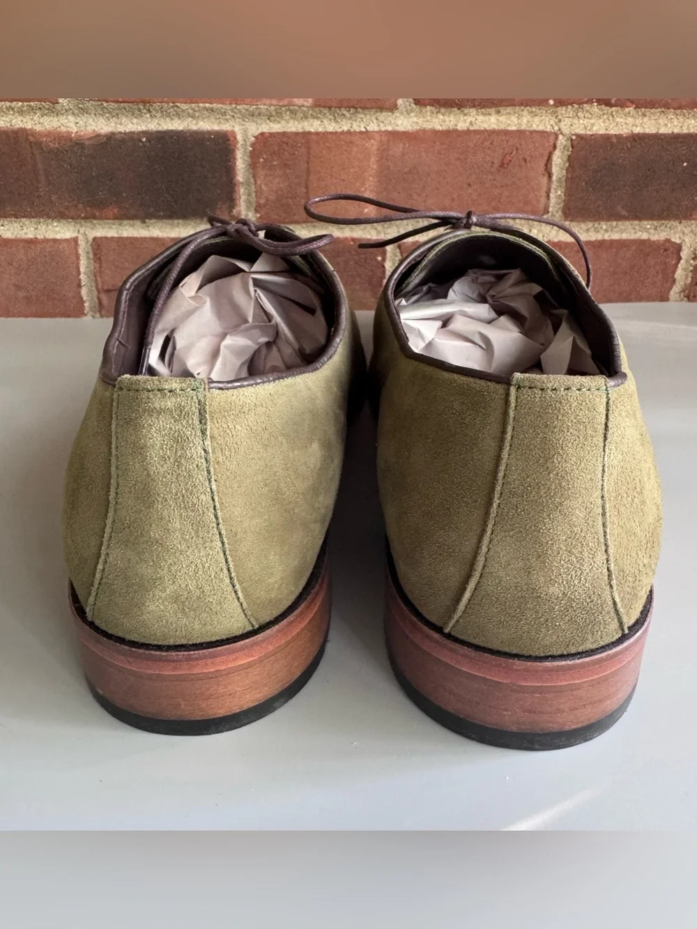 Marc Joseph New York Gold Collection Olive Suede Oxford Dress Shoes Men’s US 10M